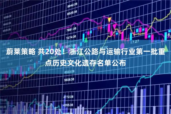 蔚莱策略 共20处！浙江公路与运输行业第一批重点历史文化遗存名单公布